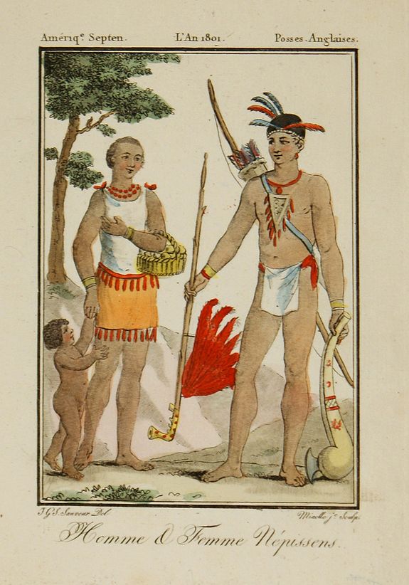GRASSET de SAINT-SAUVEUR, J., Homme & Femme de Népissens., antique map, old maps