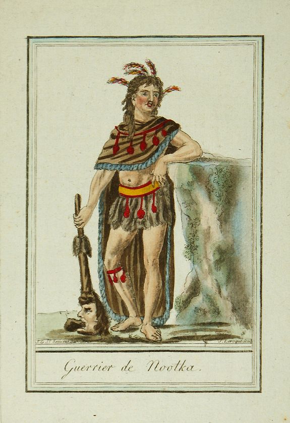 GRASSET de SAINT-SAUVEUR, J., Guerrier de Nootka., antique map, old maps