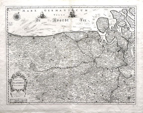 SANSON, N , Comitatus Flandria Noua Tabula., antique map, old maps