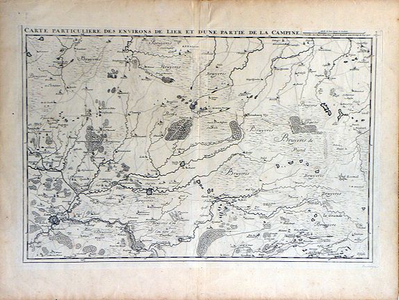 FRICX, E.H., Carte Particuliere des Environs de Lier et d'Une Partie de la Campine., antique map, old maps