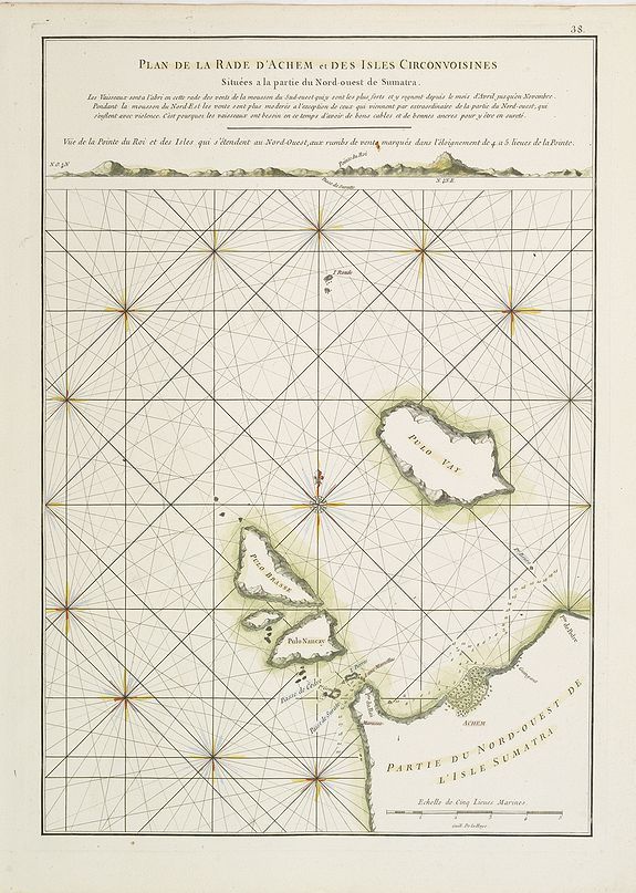 Plan de la Rade d'Achem et des Isles Circonvoisines Situes  la partie Nord-ouest de Sumatra.
