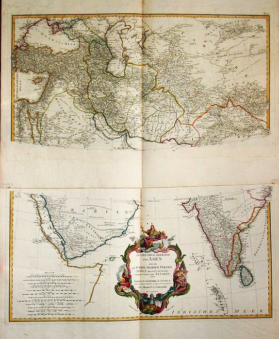 Erster Theil der Karte von Asien welche die Turkei, Arabien, Persien Indien diesseits des Ganges und einen Theil der Tartarei 