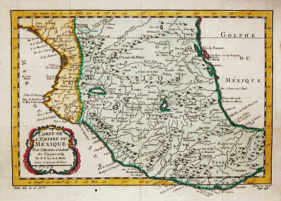 Carte de l'Empire de Mexique, 1754.