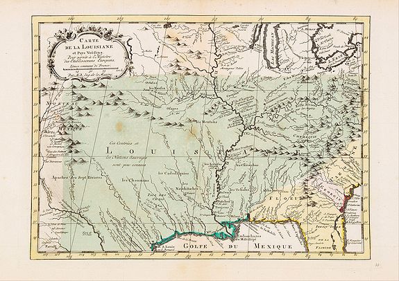 Carte de la Louisiane et Pays Voisins