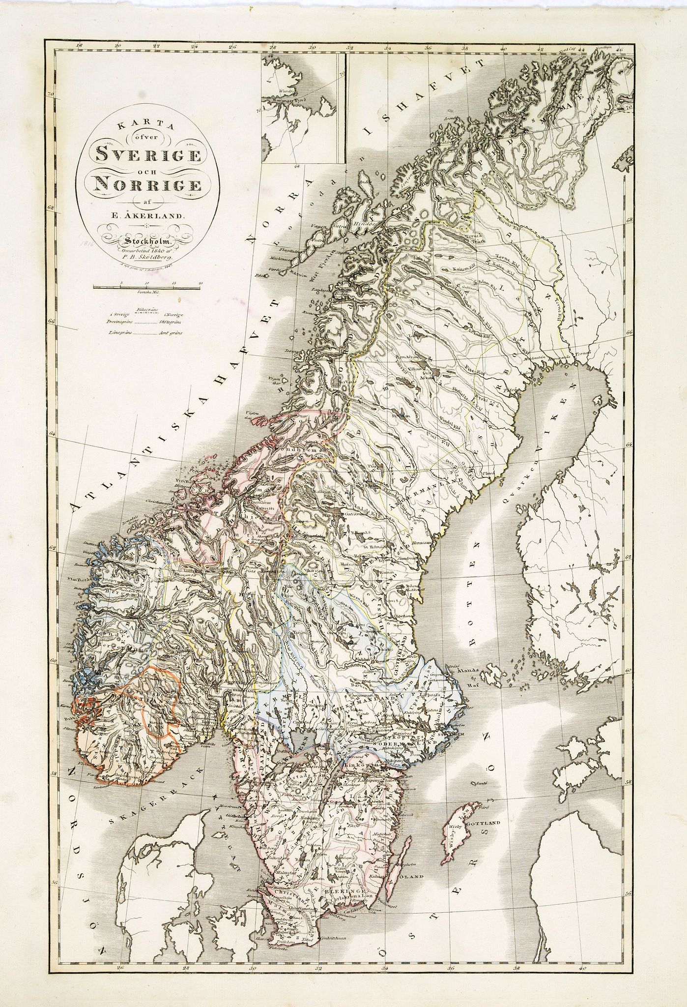Karta ofver Sverige och Norrige