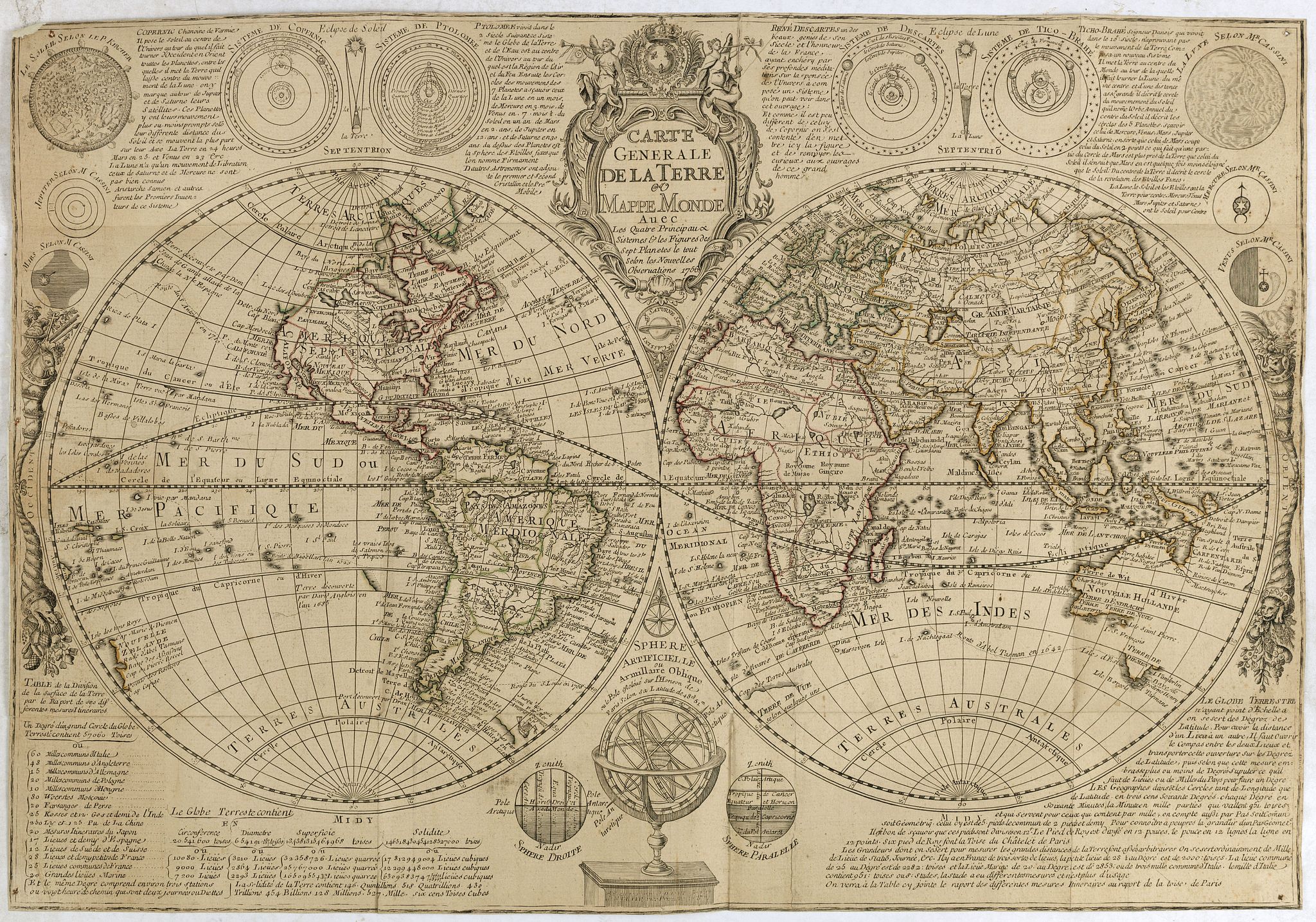 JEAN ? -Carte Generale de la Terre ou Mappe Monde avec les quatres ...