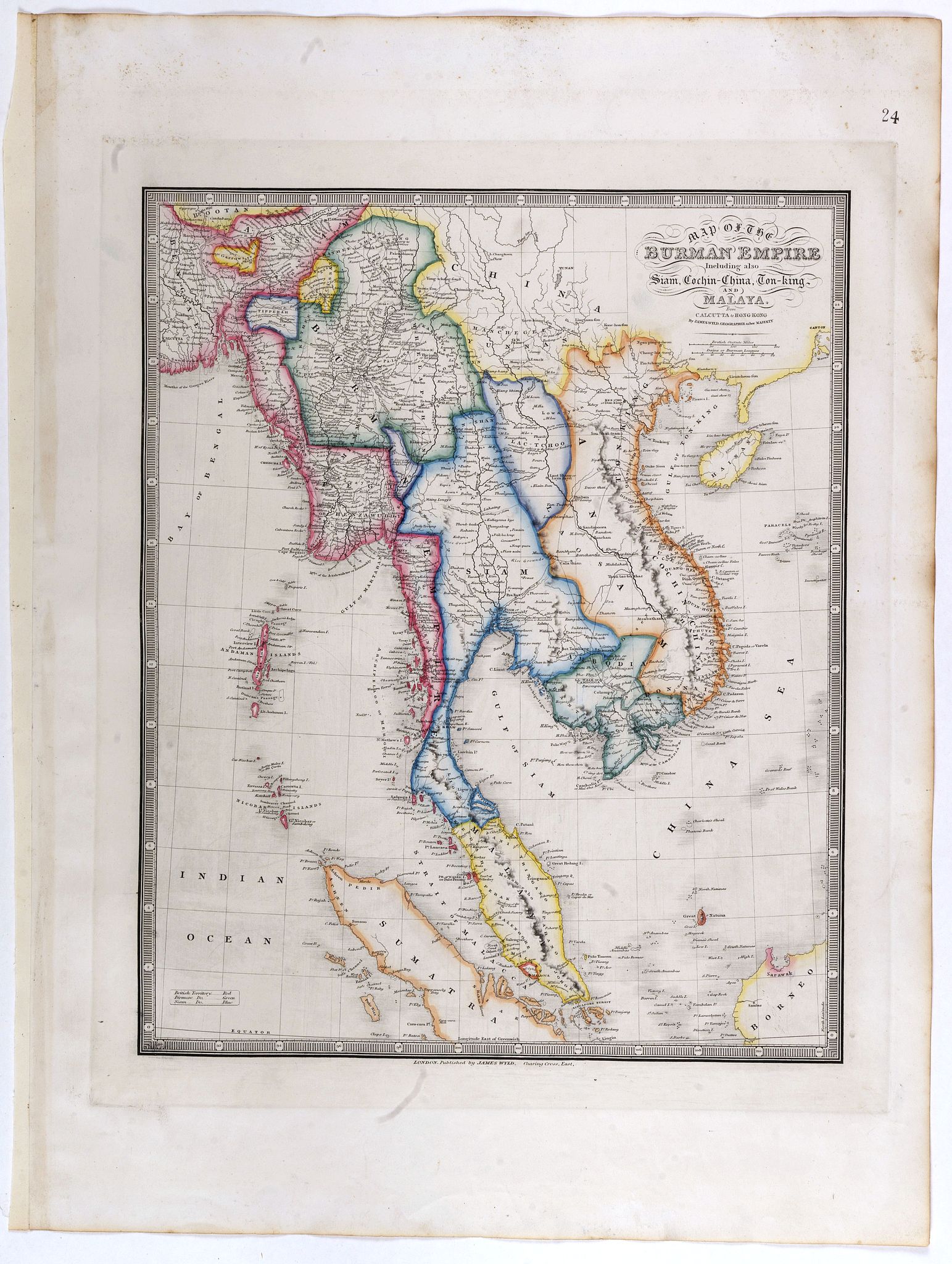 Map of the Burman Empire Including also Siam, Cochin-China, Ton-King and Malaya from Calcutta to Hong Kong