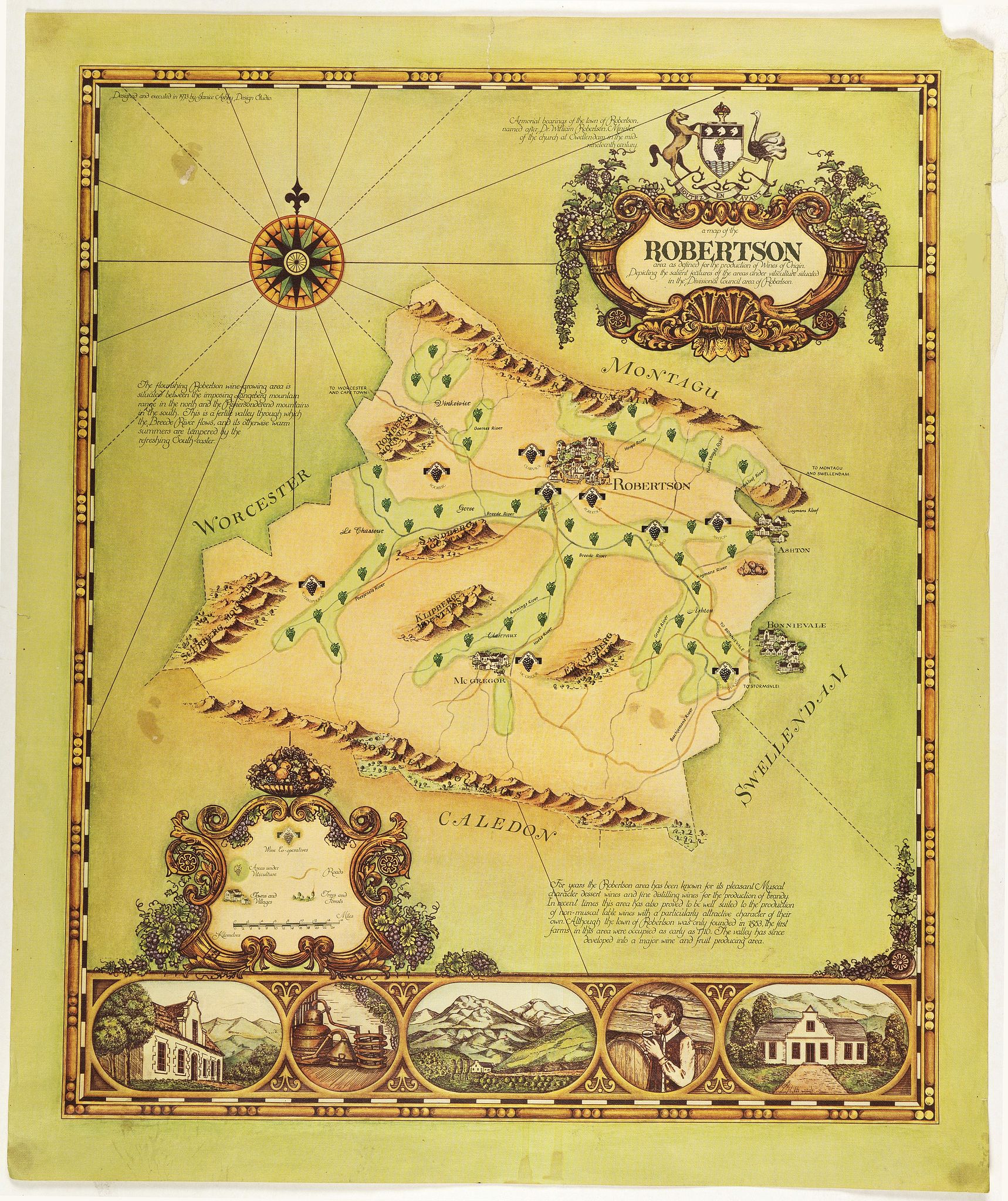 A map of Robertson area as defined for the production of wines of origins . . .