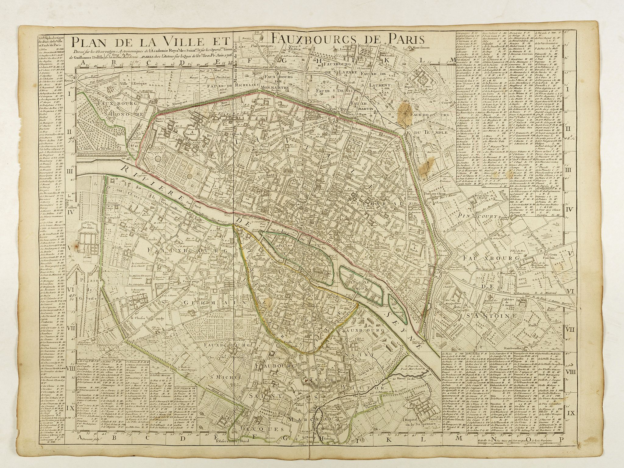 Plan de la Ville et Fauxbourgs de Paris