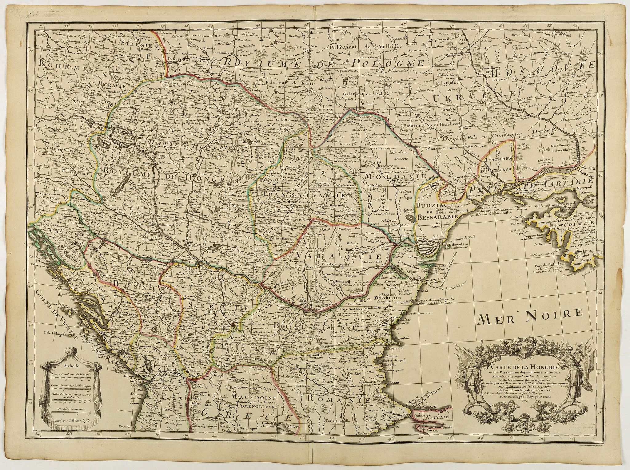 Carte de la Hongrie et des pays qui en dependoient autrefois. . .