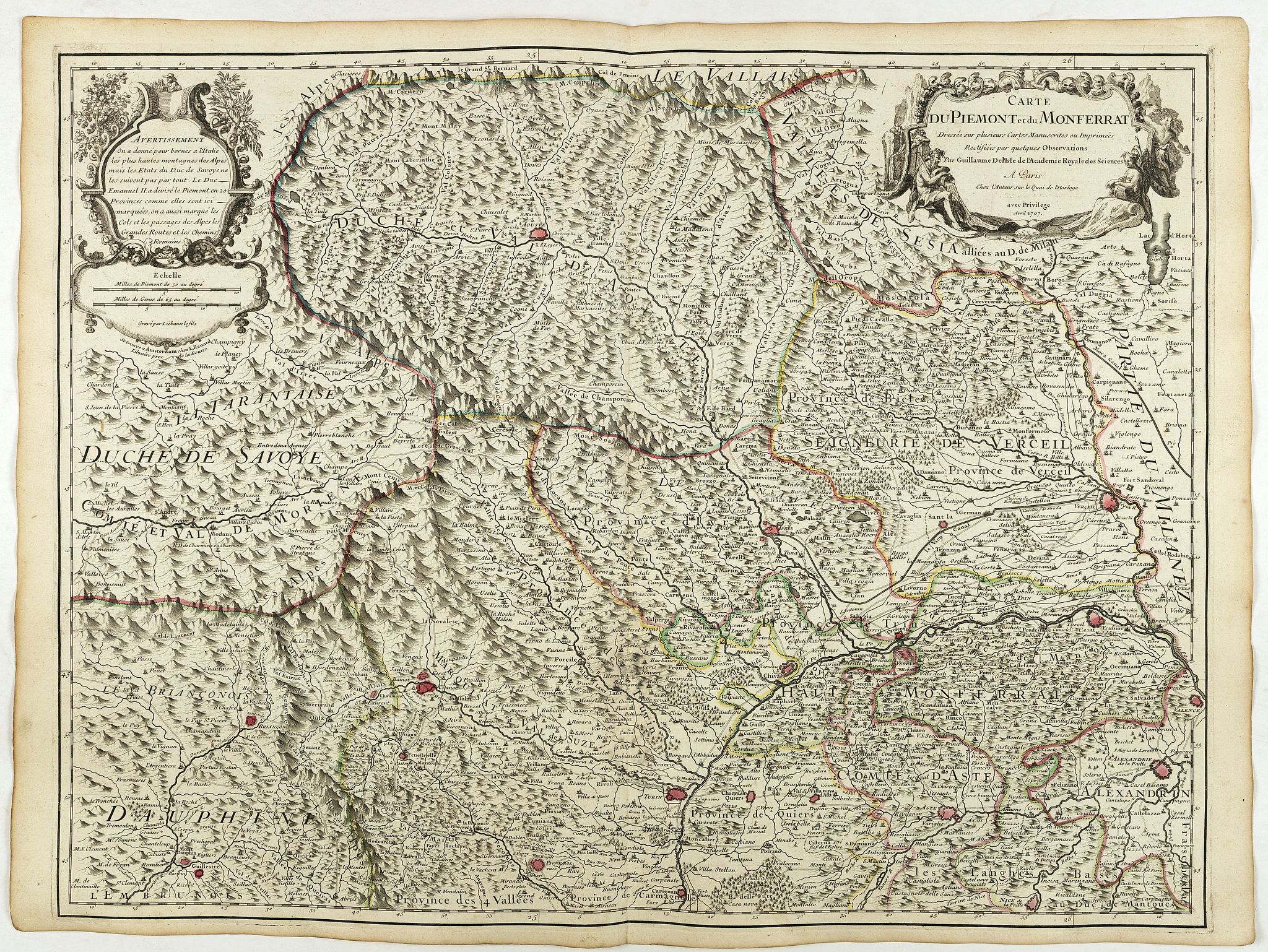 Carte du Piemont et du Montferrat