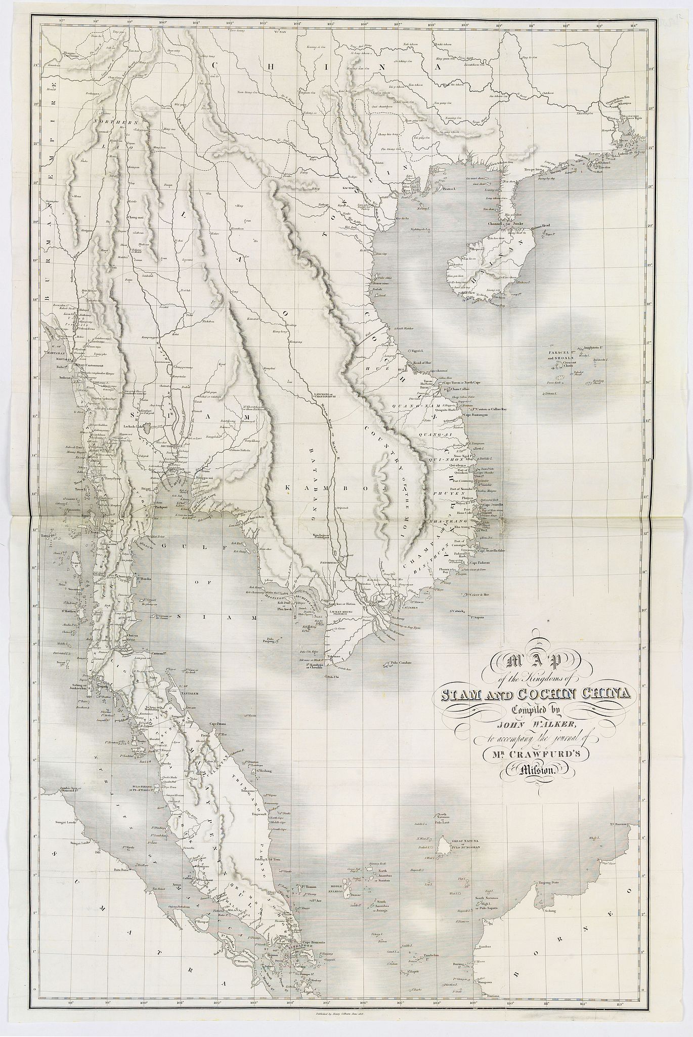 Map of the Kingdoms of Siam and Cochin China compiled by John Walker. . .