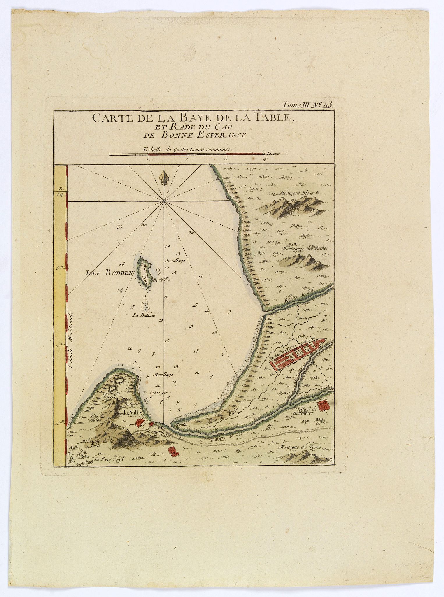 Carte de la Baye de la Table, et Rade du Cap de Bonne Esperance