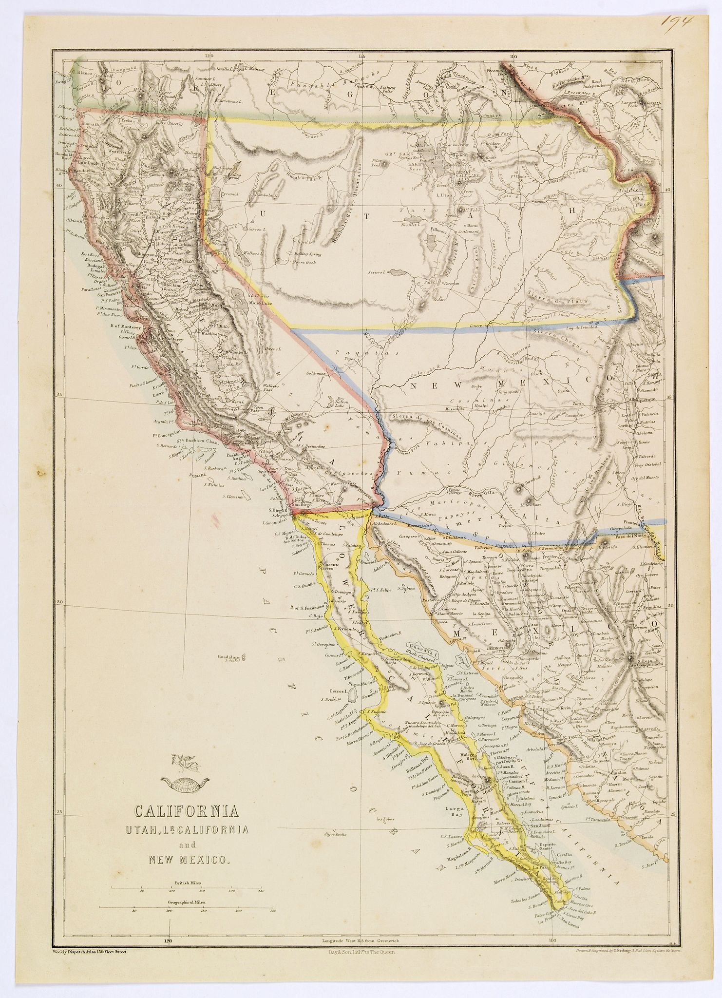 California, Utah, Lower California and New Mexico