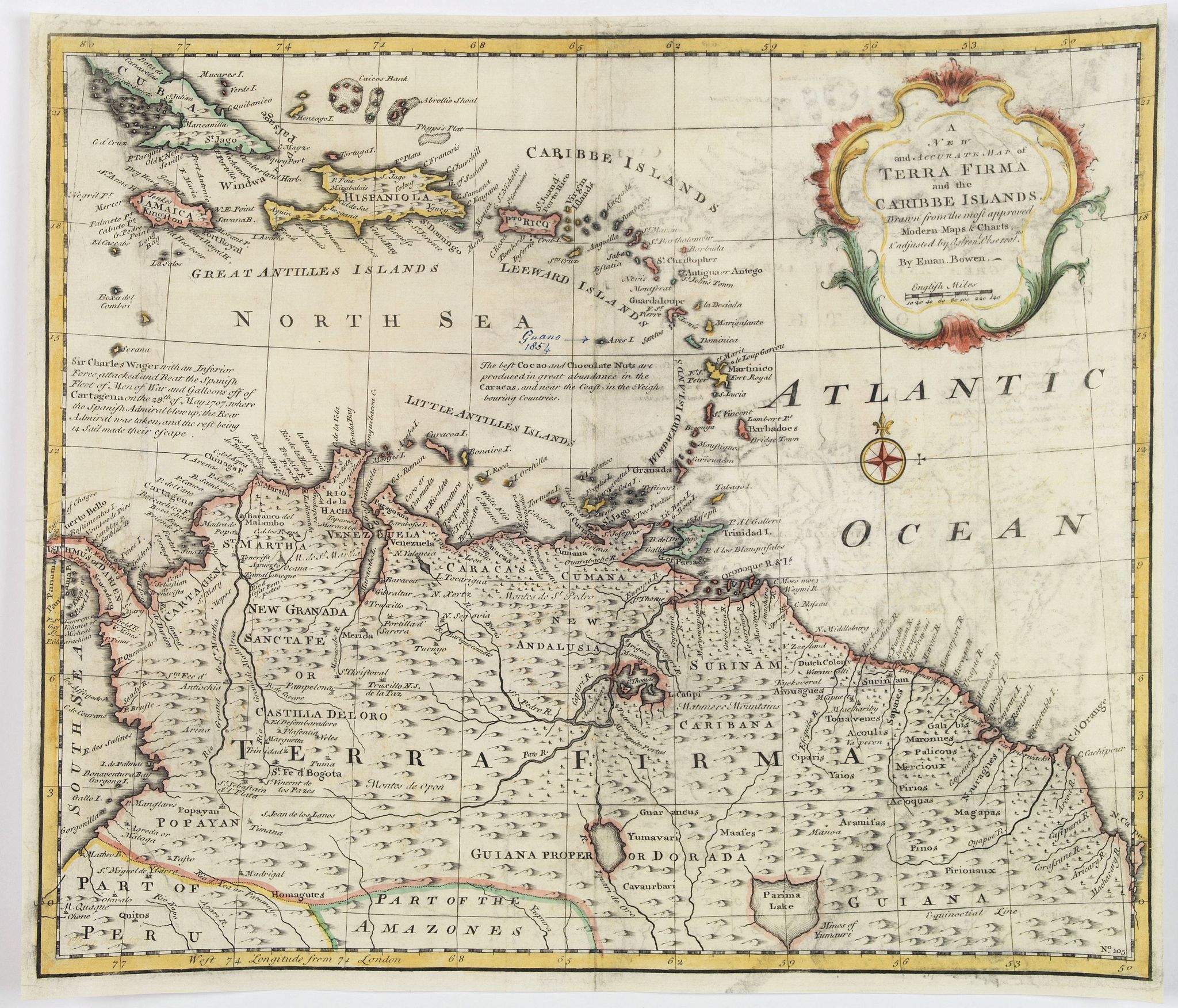 A New and Accurate Map of Terra Firma and the Caribbe Islands