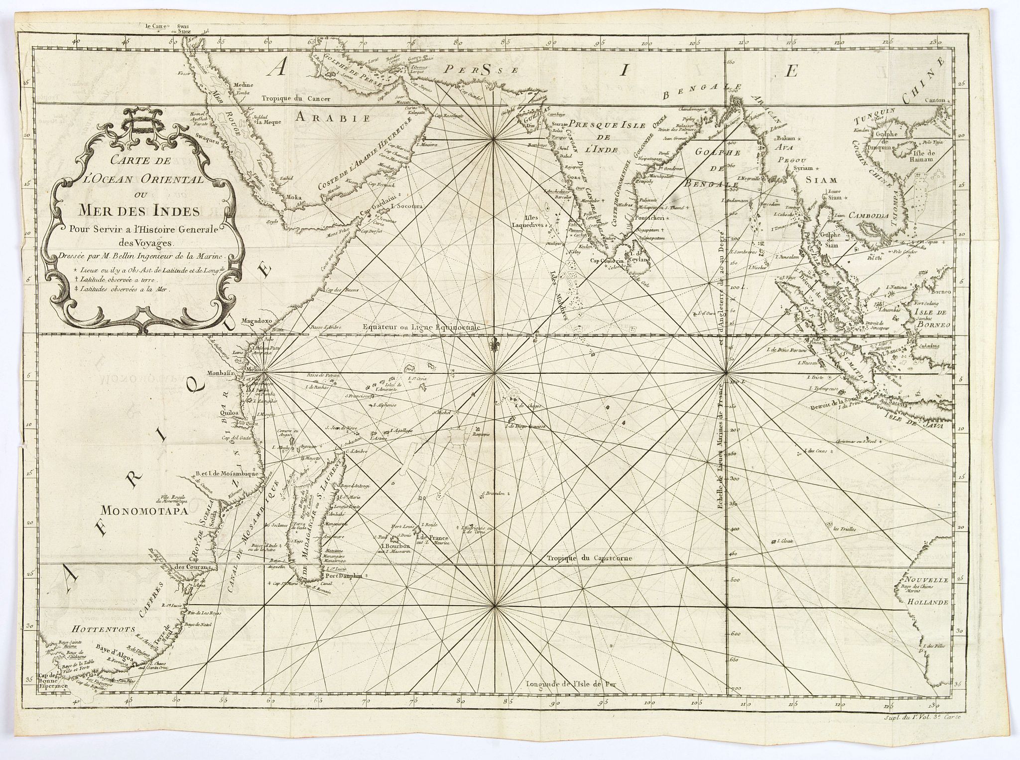 Carte de l'Ocean Oriental ou Mer des Indes. . .