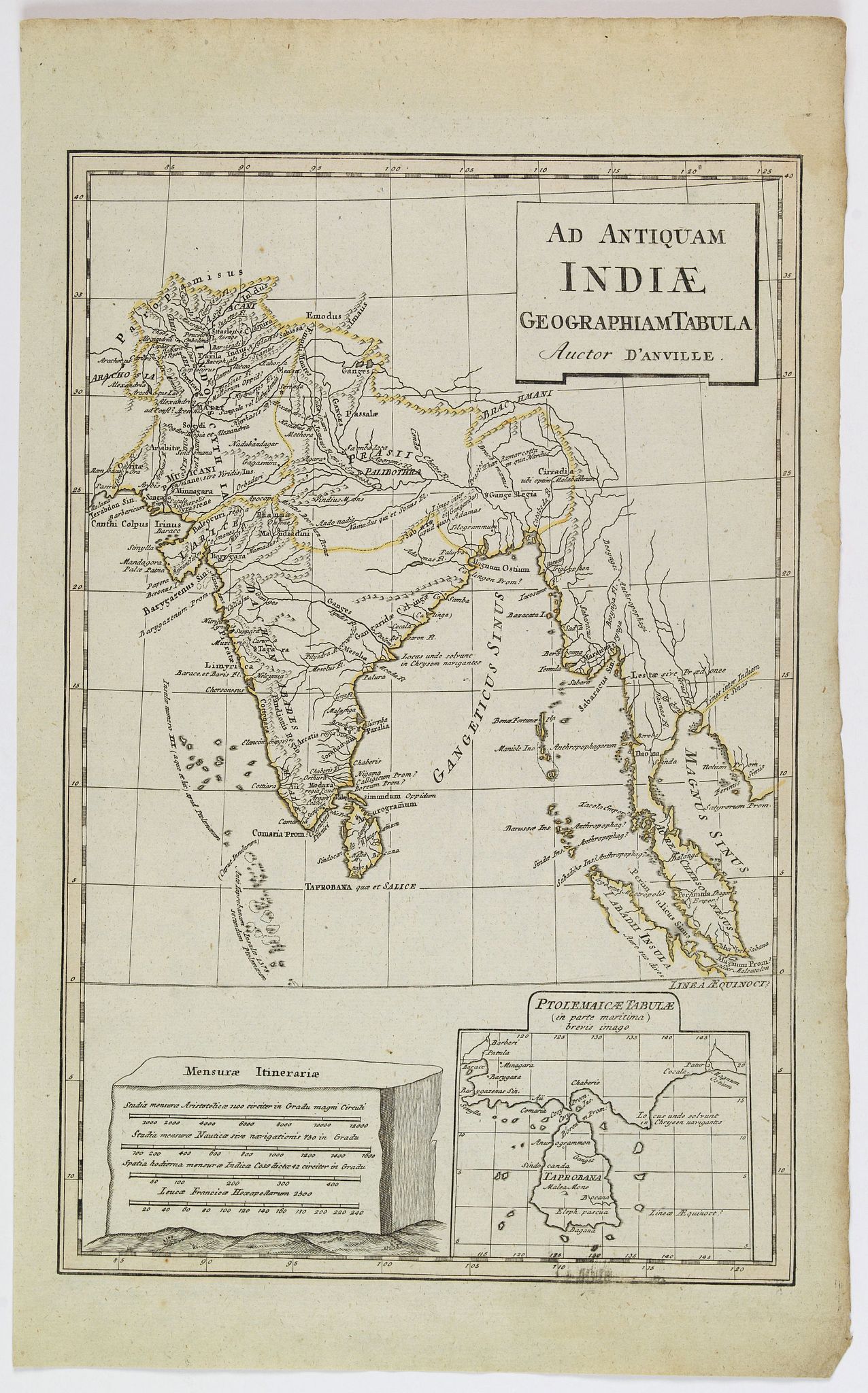 Ad Antiquam Indiae Geographiam Tabula.