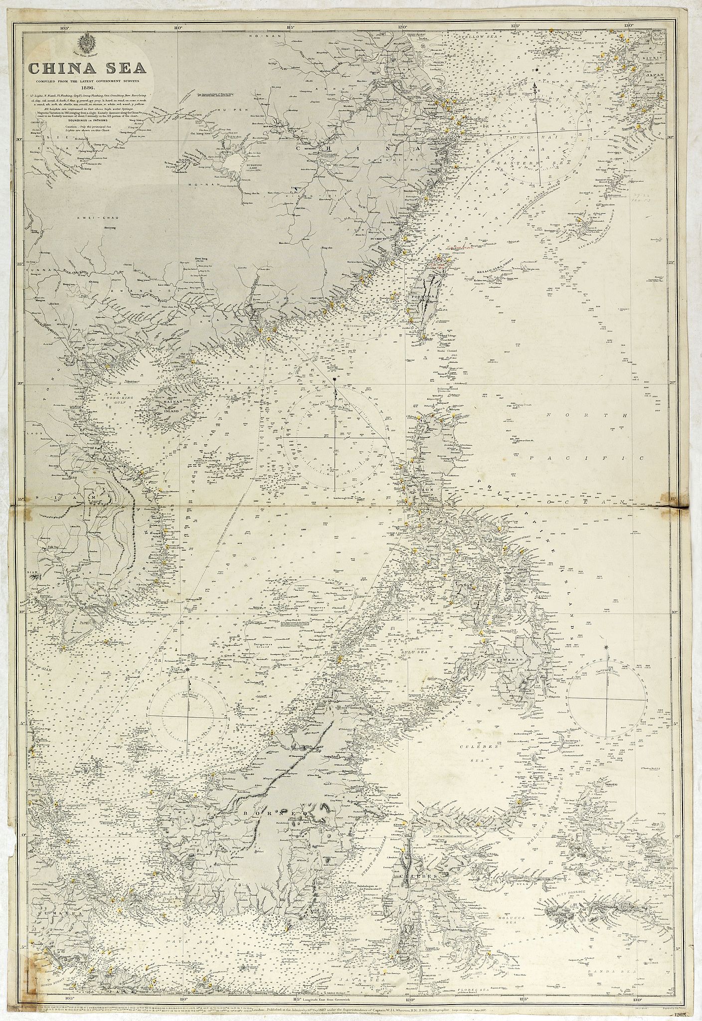 China sea compiled from the latest government surveys 1886