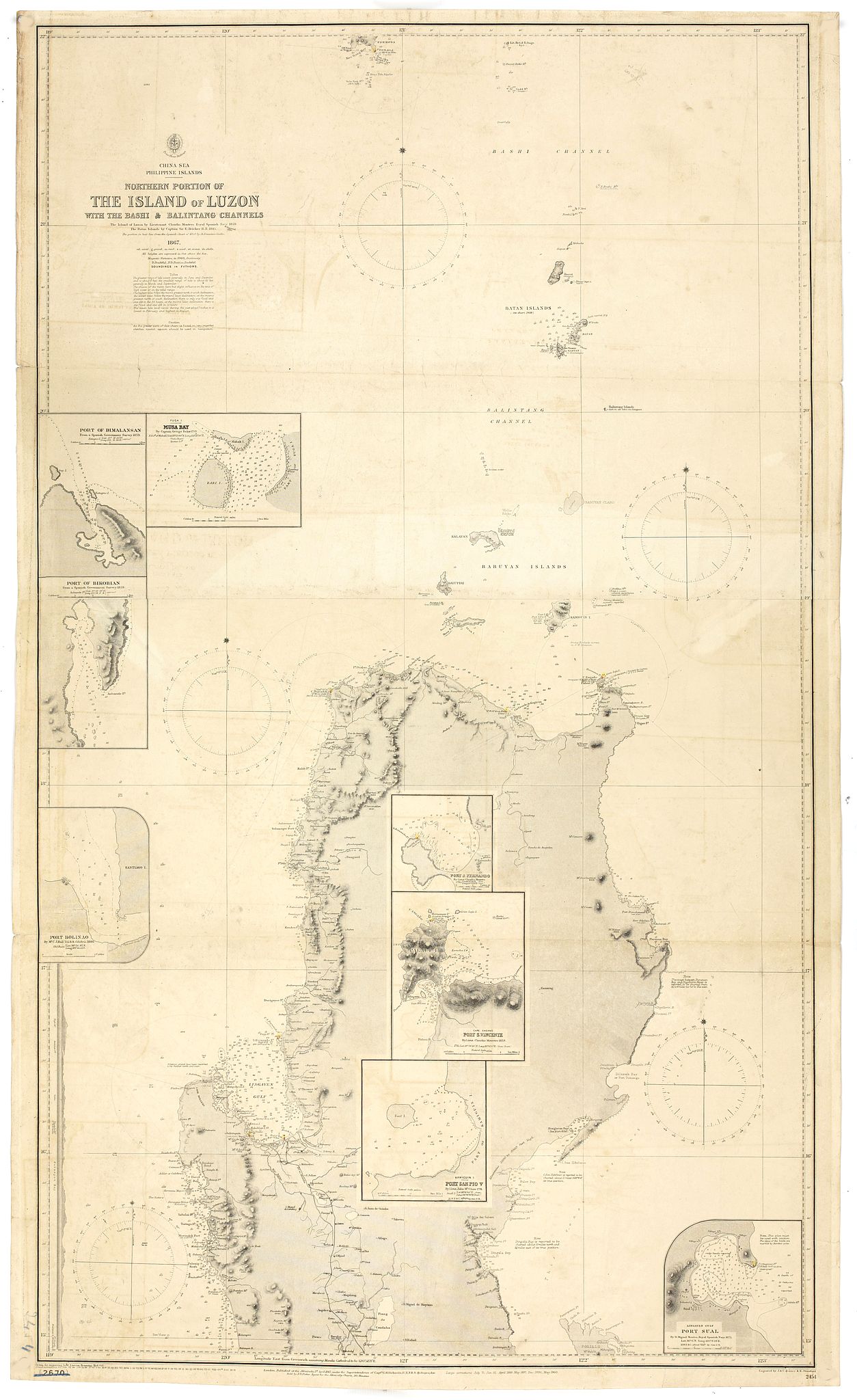 Northern Portion of The Island of Luzon with the Bashi & Balintang Channels The Island of Luzon by Lieutenant Claudio Montero Royal Spanish Navy 1859 The Batan Islands by Captain Sir. E. Belcher R.N. 1845
