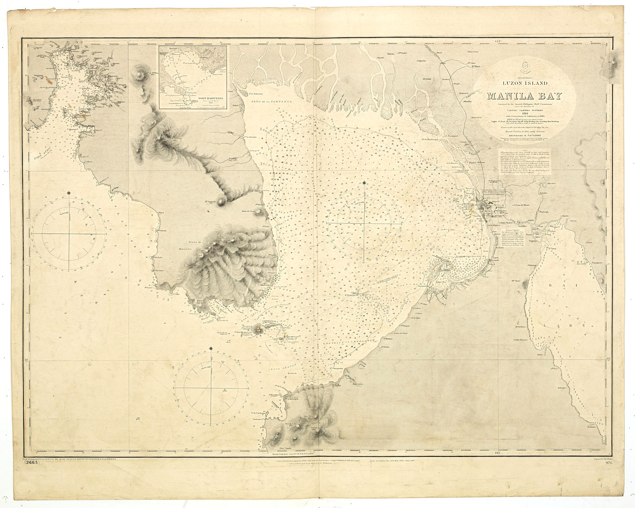 	Philippines. Luzon Island Manila Bay Surveyed by the Spanish Philippine Hyde. Commission under the direction of Captain Claudio Montero 1861