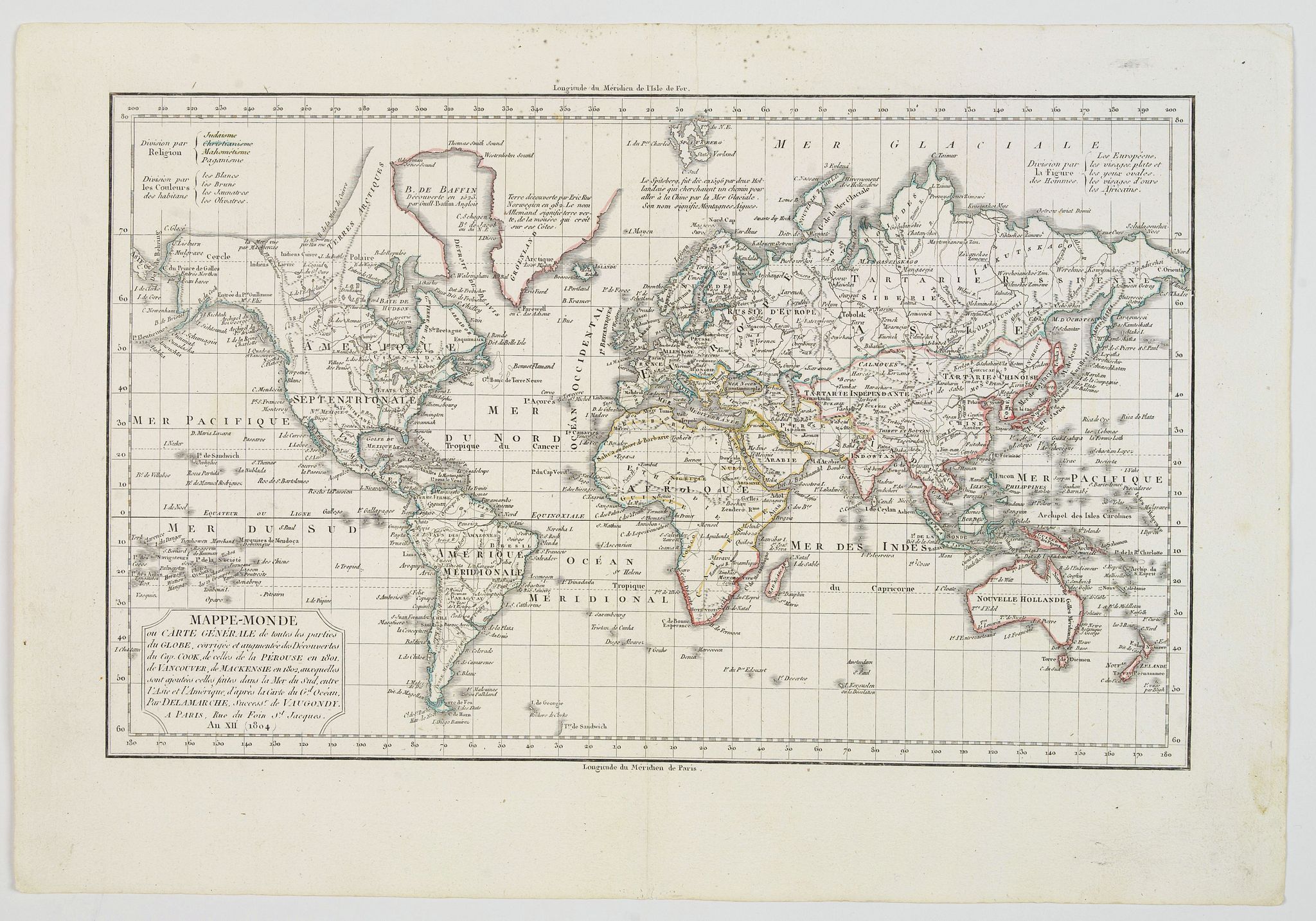 Mappe-Monde ou Carte Gnrale de toutes les parties du Globe. . .