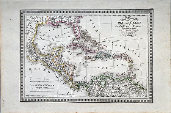Carte Particuliere Des Antilles et du Golfe du Mexique avec l'Isthme de Panama 