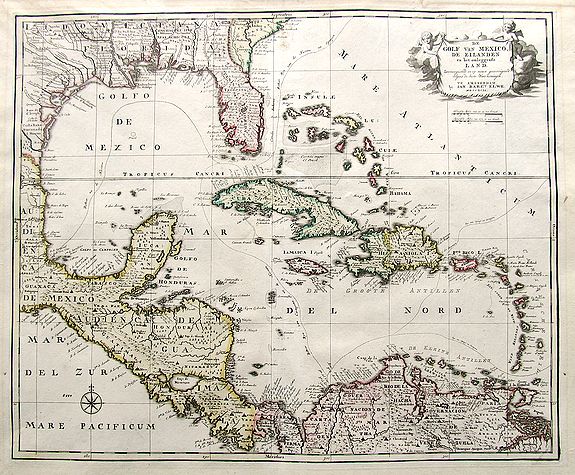 De Golf van Mexico de eilanden en het omleggende land. . .