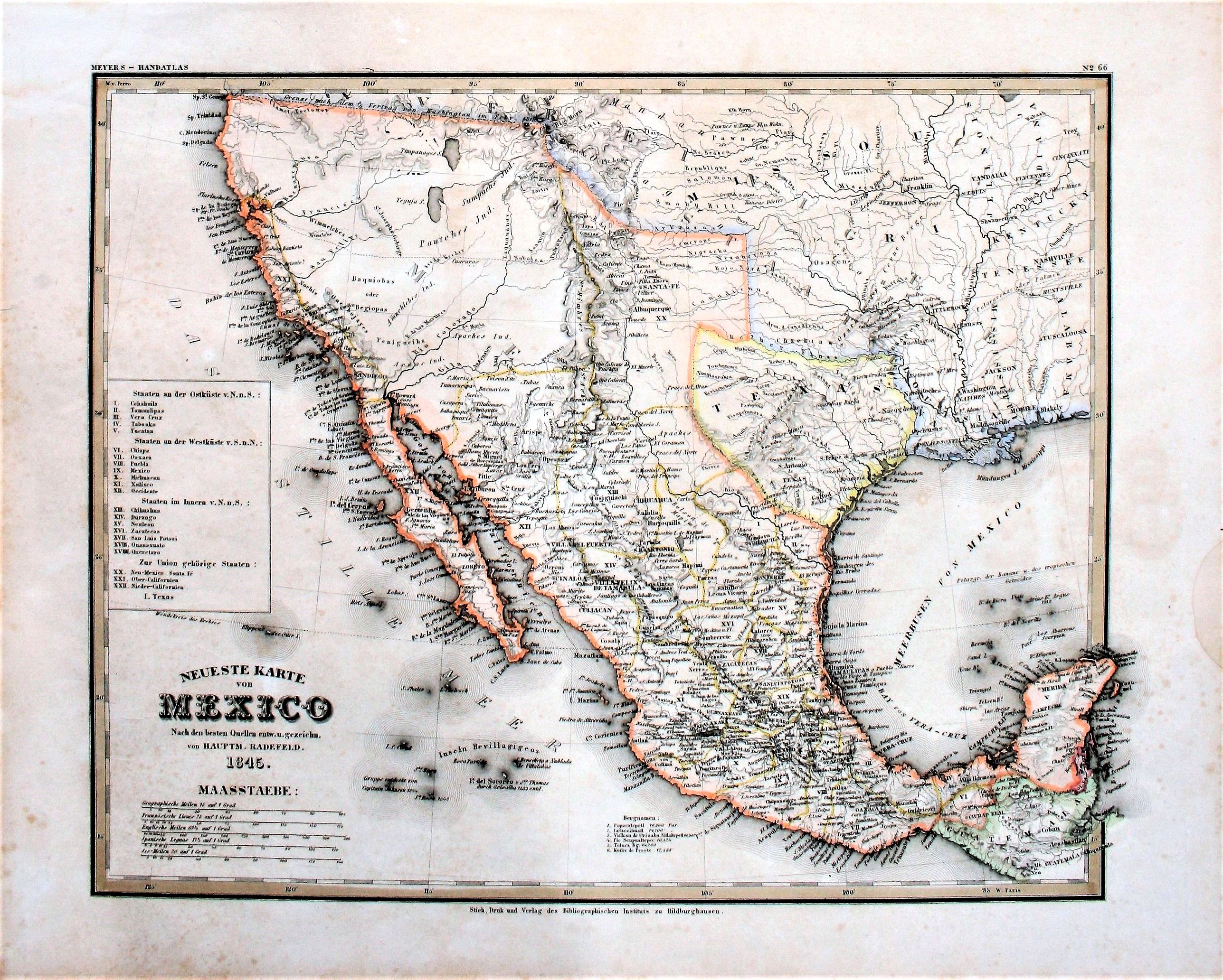 Neueste Karte von Mexico Nach den Besten Quellen . . .