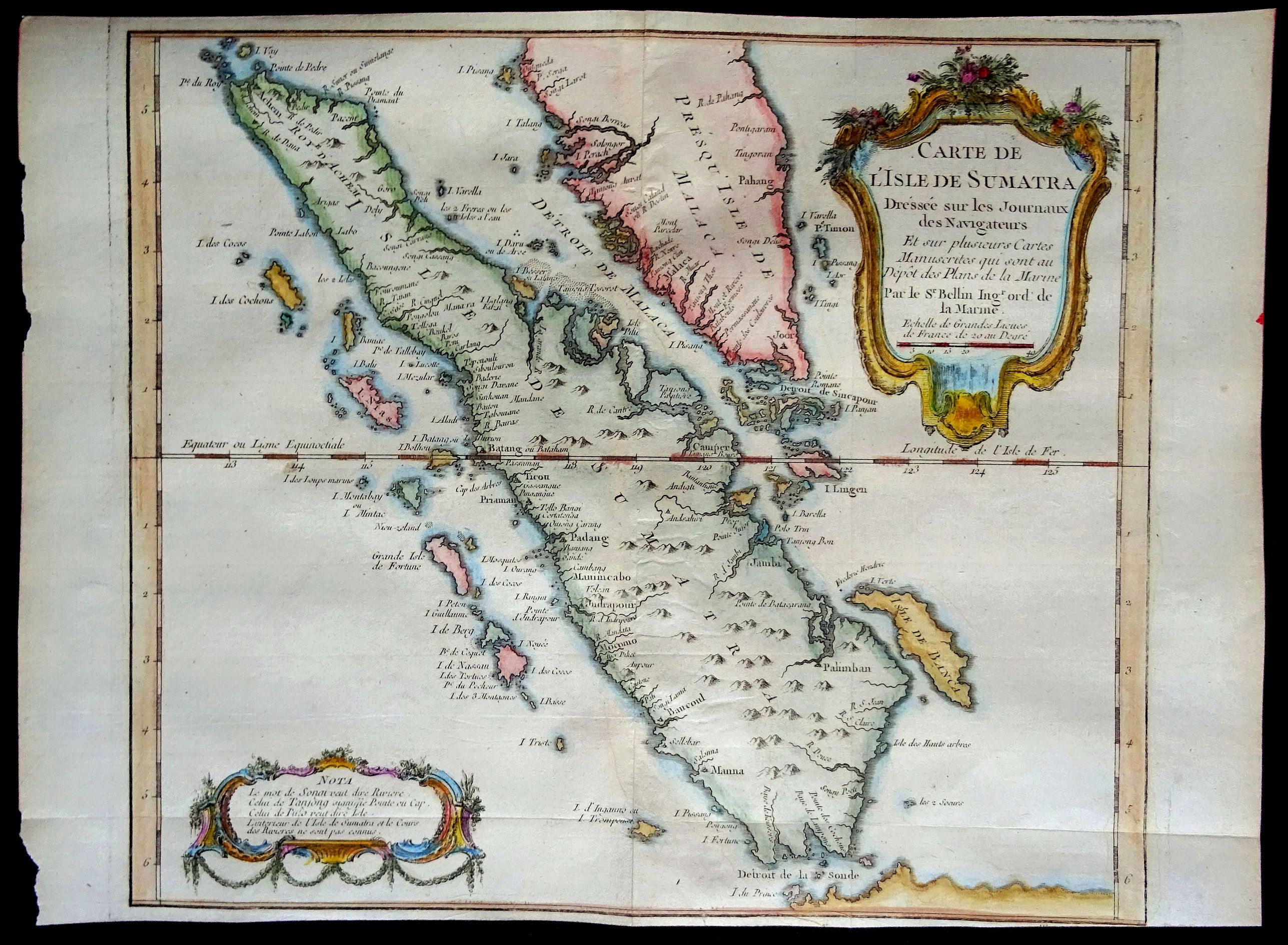 Carte de l'Isle de Sumatra