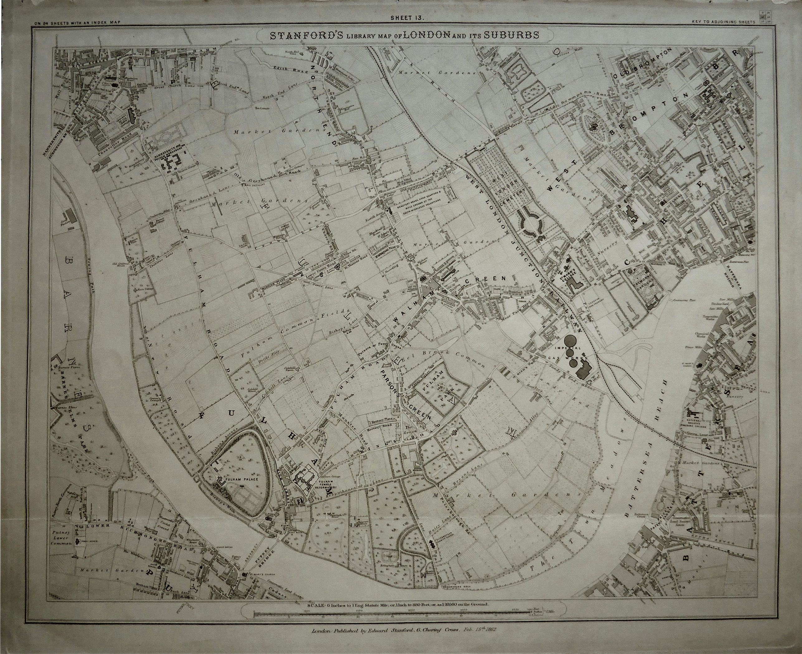 Stanford's Library Map of London and its Suburbs, sheet 13.