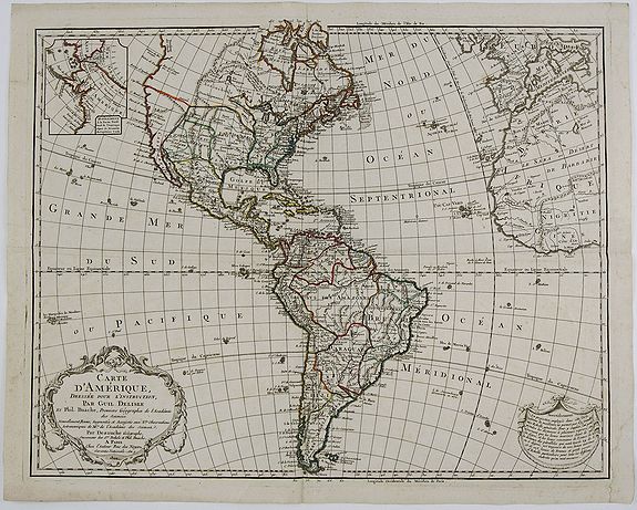 Carte d'Amerique, Dressee pour l'Instruction, par Guil. Delisle