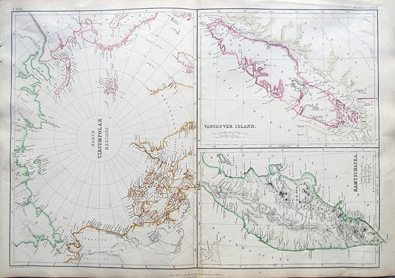 North Circumpolar Regions [on sheet with] Vancouver Island [and] Kamtschatka