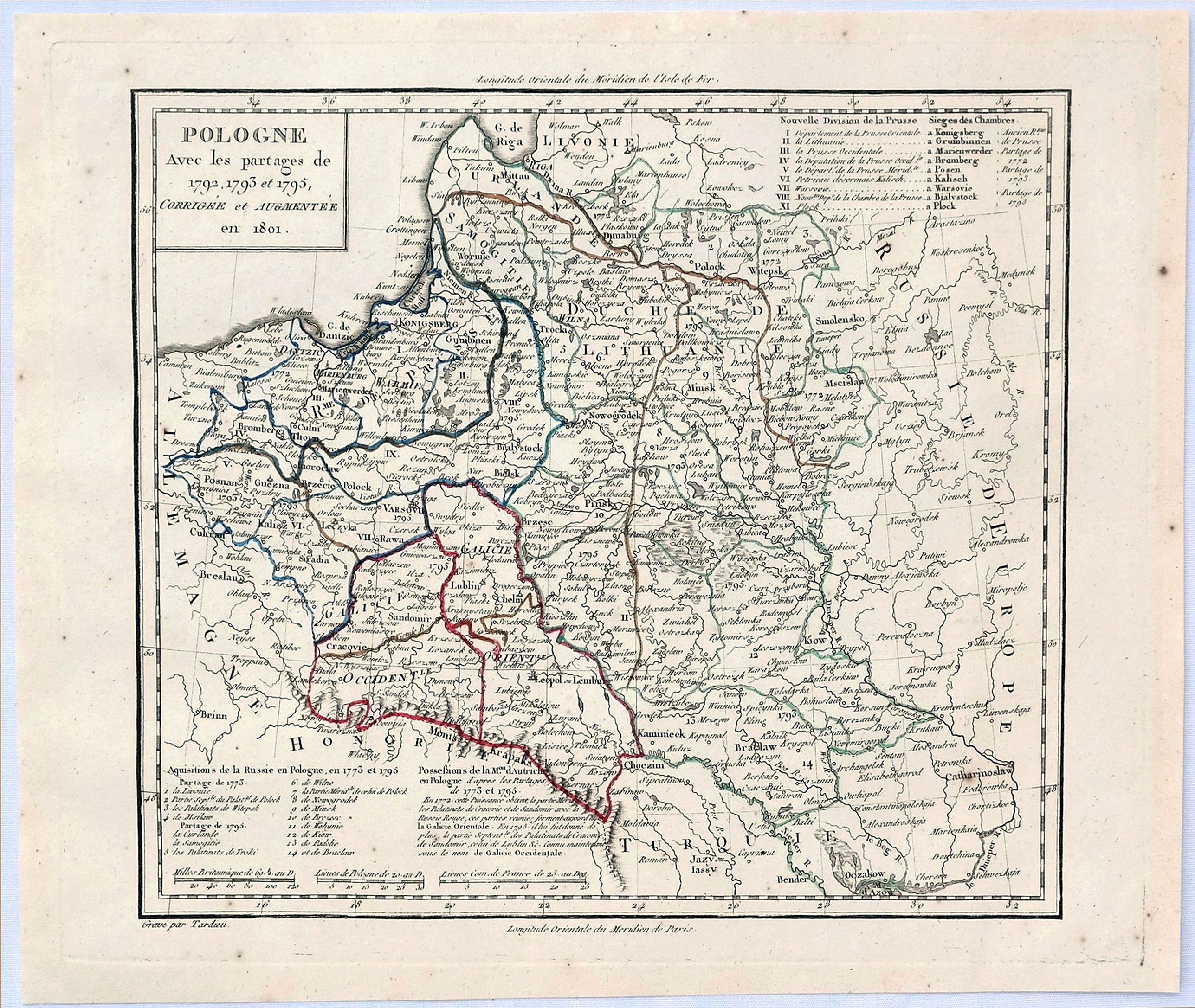 Pologne avec les Partages de 1792, 1793 et 1795 . . .