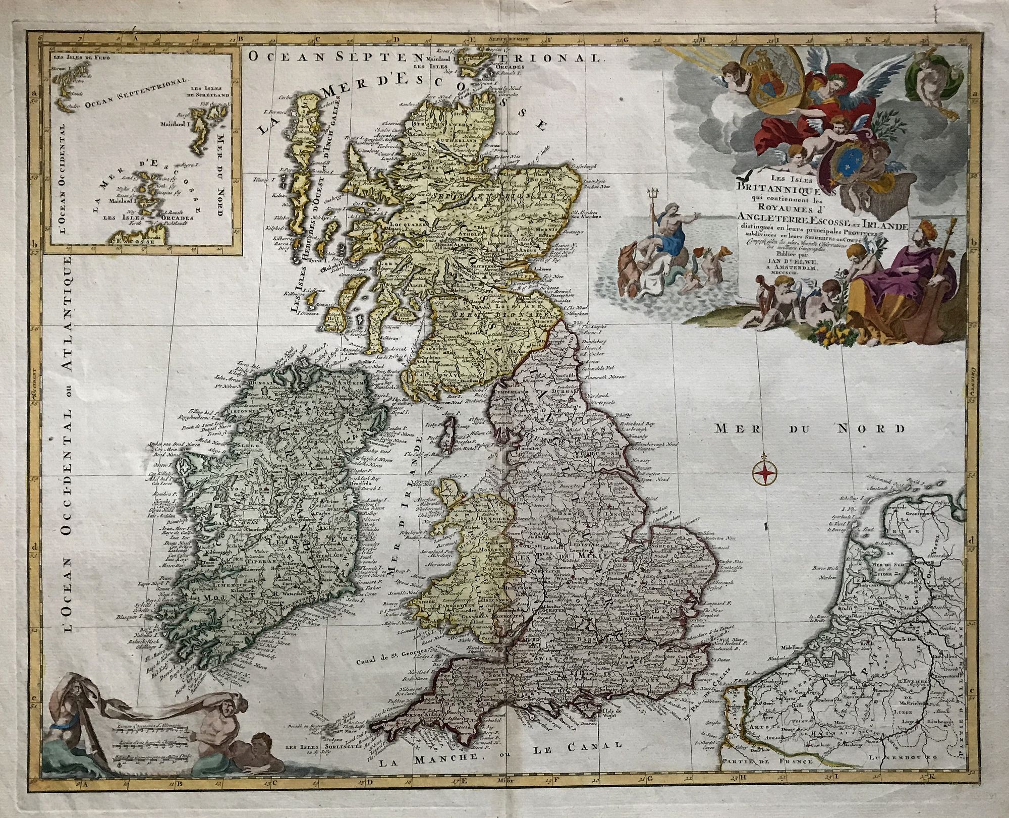 Les Isles Britannique qui contiennent les Royaumes d'Angleterre, Ecosse et Irlande.