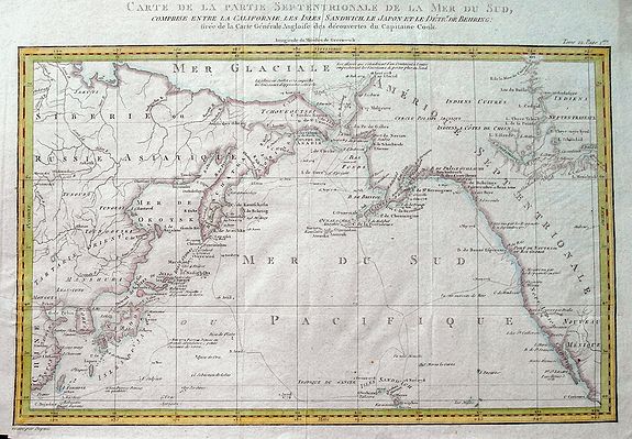 Carte de la Partie Septentrionale de la Mer du Sud, Comprise entre la Californie, les Isles Sandwich le Japon et le Detr. de Behring