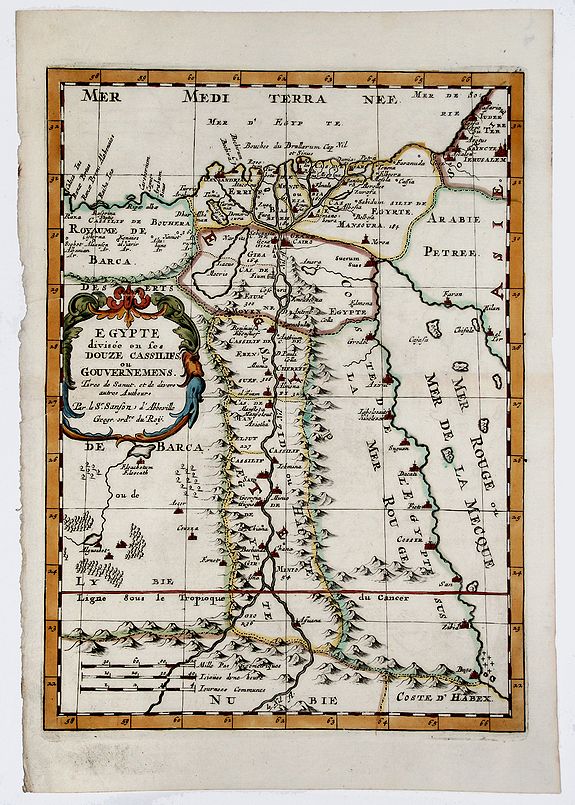 Egypte divisee en ses Douze Cassilifs ou Gouvernemens