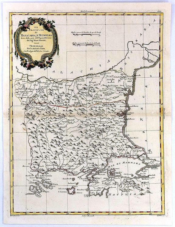 Le Provincie di Bulgaria, e Rumelia Tratte dalla carte dell' Impero Ottomano del Sig Rizzi Zanoni