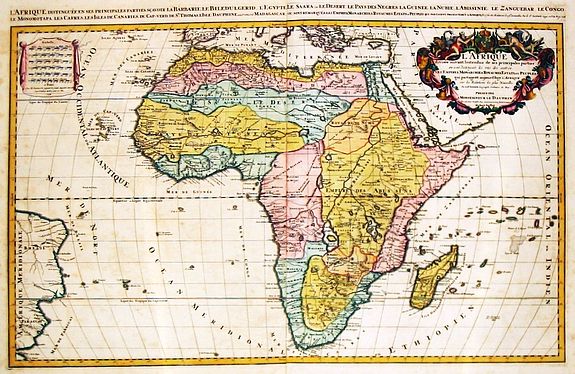 L'Afrique Divisee Suivant l'Estendue de Ses Principales Parties ou sont Distingues les uns des Autres les Empires, Monarchies, Royaumes, Estats, et Peuples