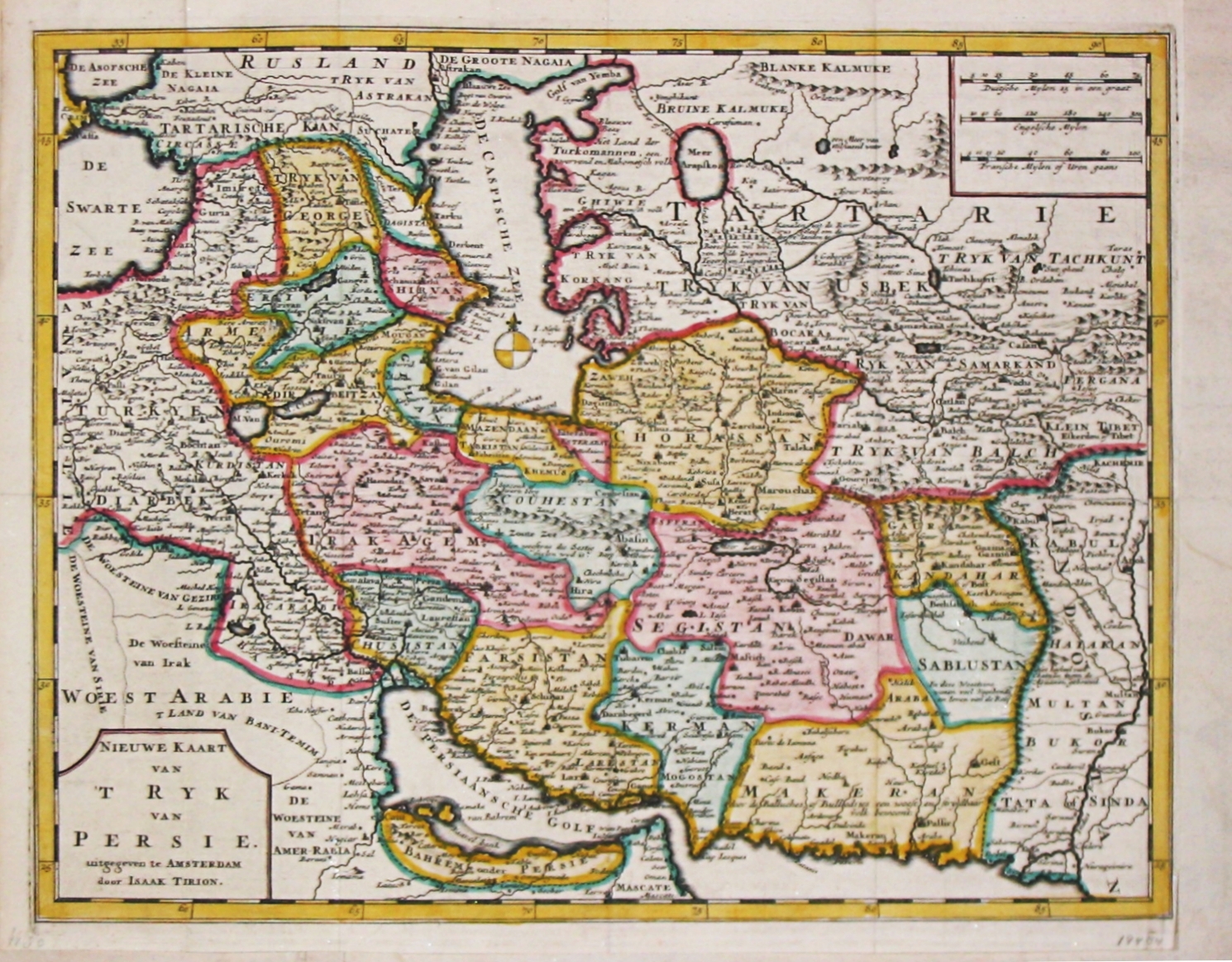 [8 items of Iran] Antique map of Iran] Nieuwe Kaart van ‘T Rijk van ...