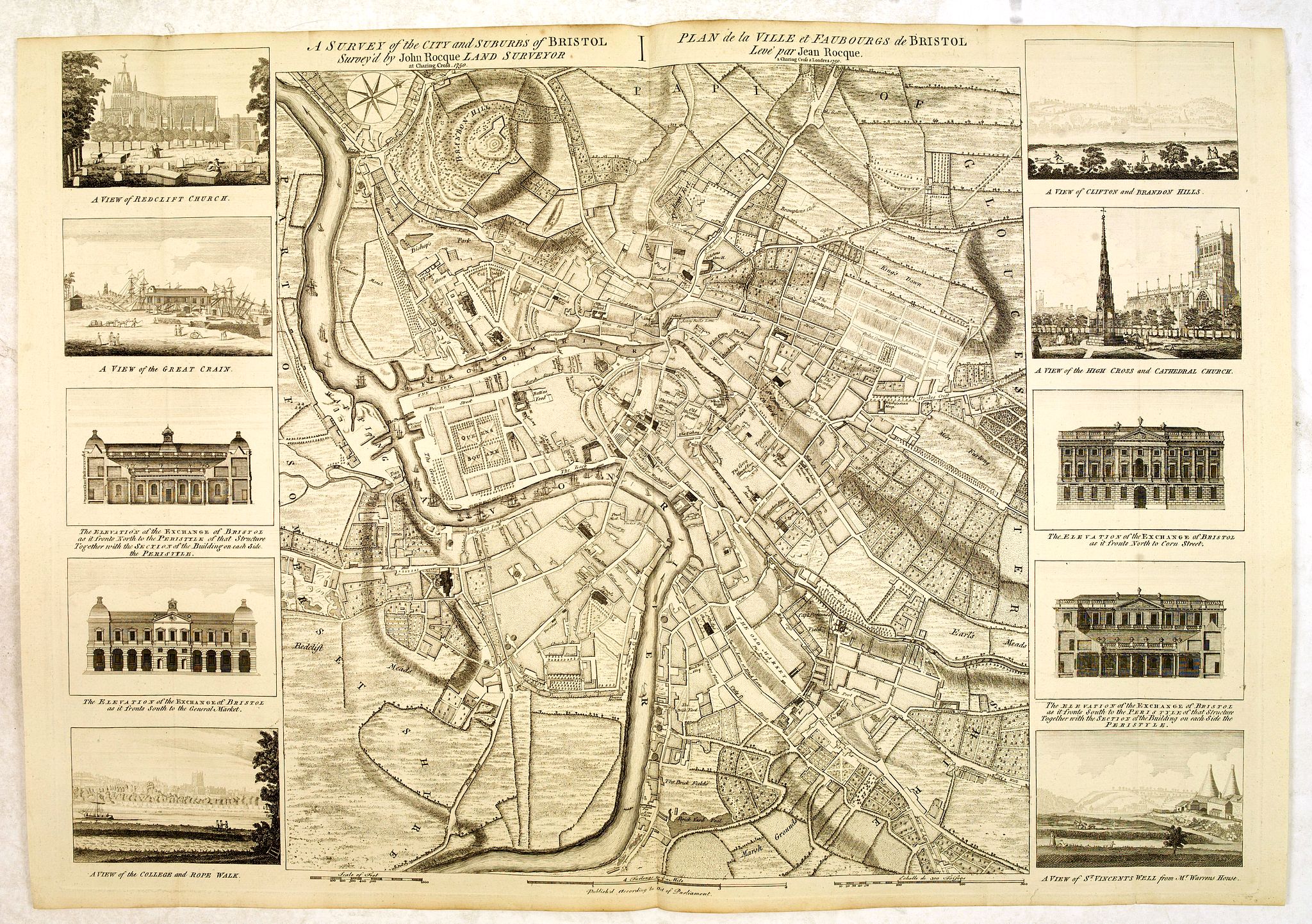 A Survey of the City and Suburbs of Bristol Survey'd by John Rocque ...