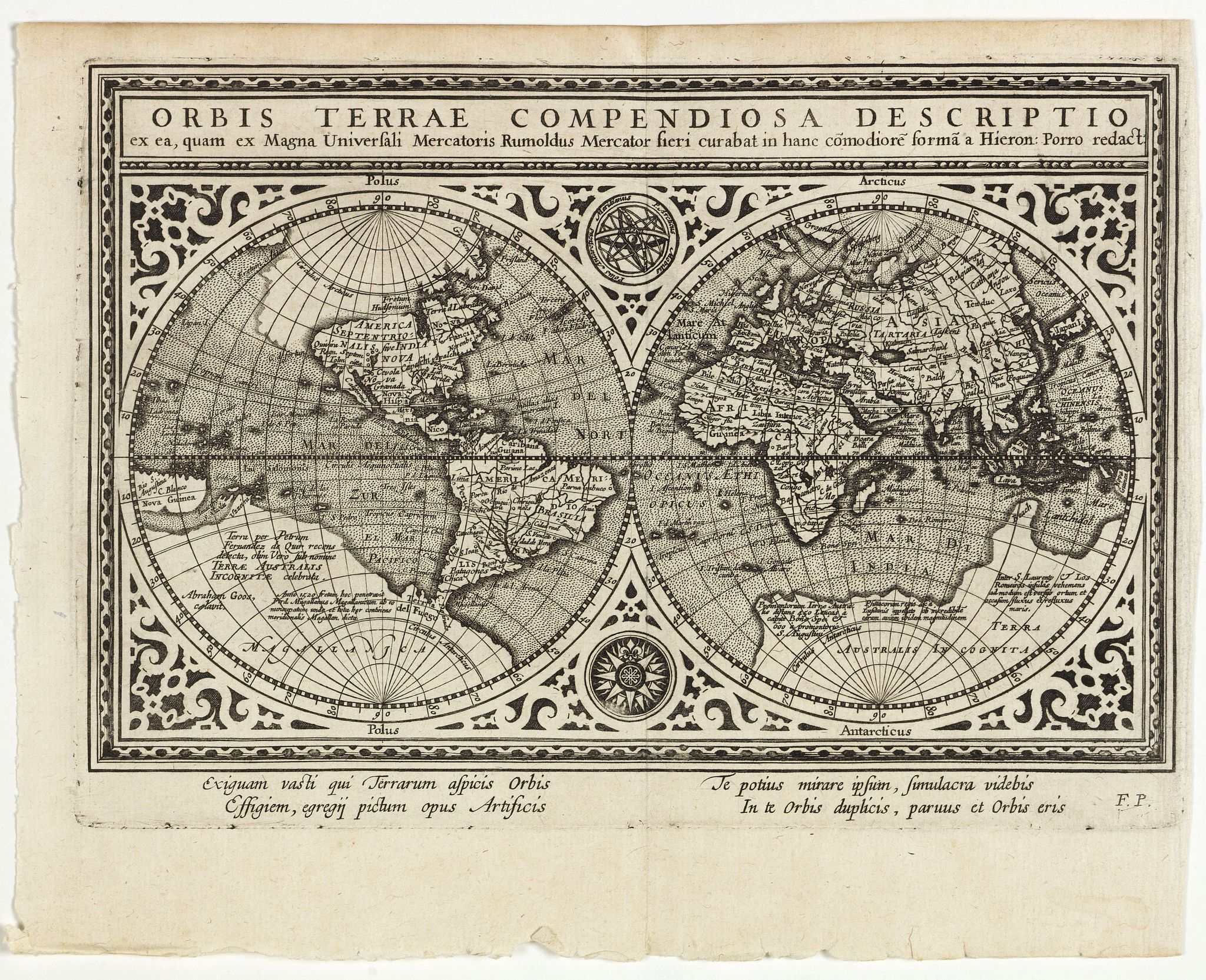 Orbis Terrae Compendiosa descriptio. . . - Old map by MAGINI, G.A.