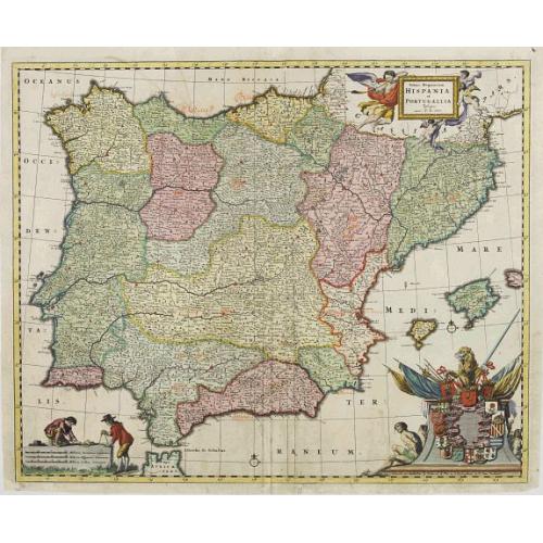 Old map image download for Totius Regnorum Hispaniae et Portugalliae.