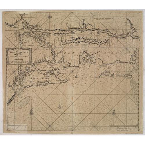 Old map image download for Pas-Kaart Vande Zee Kusten van Niew Nederland Anders Genaamt Niew York. . .