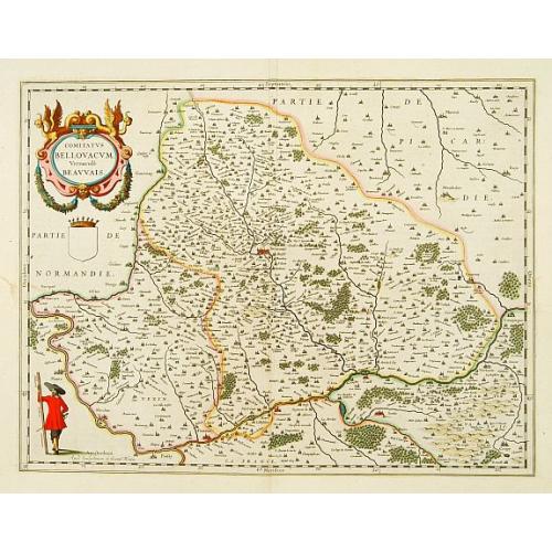 Old map image download for Comitatus Bellovacum, Vernaculé Beauvais.