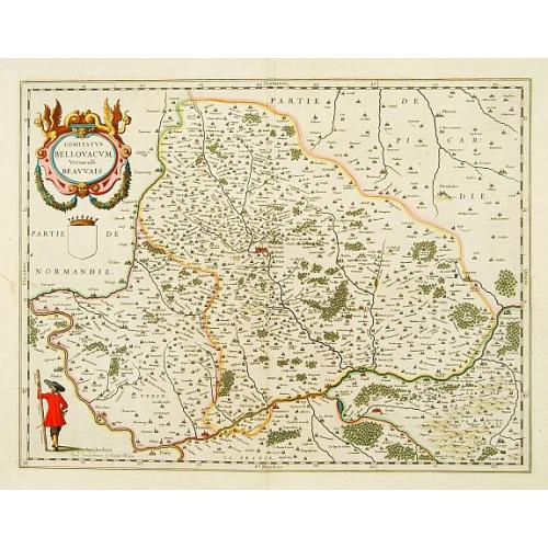 Old map image download for Comitatus Bellovacum, Vernaculé Beauvais.