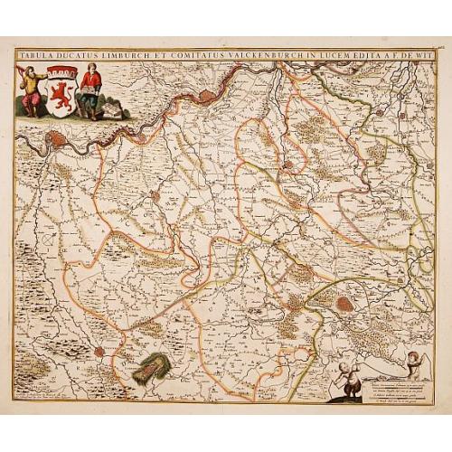 Old map image download for Tabula ducatus Limburch et comitatus Valckenburch. . .