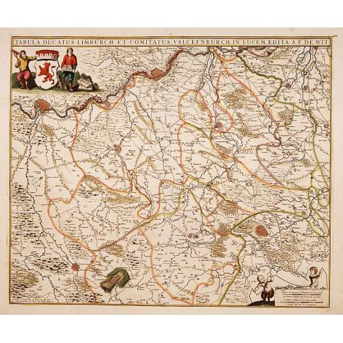 Old map image download for Tabula ducatus Limburch et comitatus Valckenburch. . .