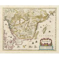 Old, Antique map image download for Gothia.
