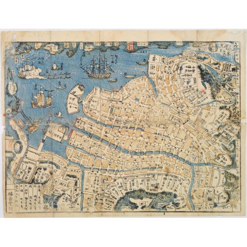 Old map image download for Shinkan Nagasaki no Dzu.