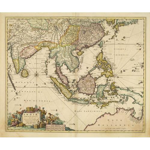 Old map image download for Indiae orientalis, nec non Insularum Adiacentium . . .